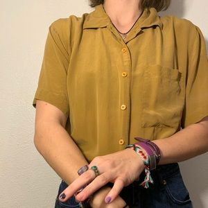 Mustard Yellow Button Down Top